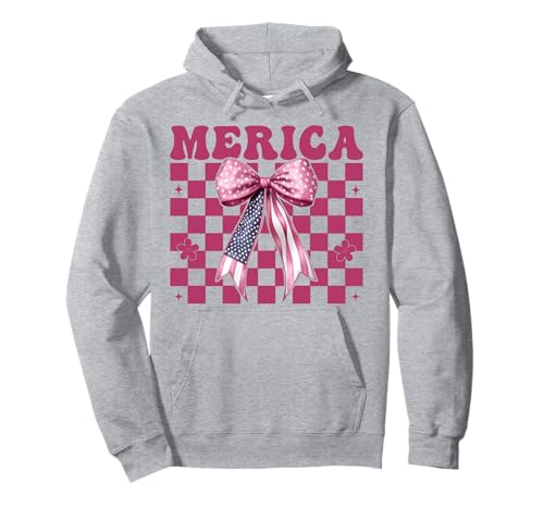 Merica 4. Juli USA Amerikanische Flagge Patriotisches Mädchen Mama Pullover Hoodie Merica 4. Juli USA Amerikanische Flagge Patriotisches Mädchen Mama Pullover Hoodie von Womens Coquette Bow 4th of July USA Flag Gifts