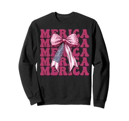 Merica 4. Juli USA Amerikanische Flagge Patriotisches Mädchen Mama Sweatshirt Merica 4. Juli USA Amerikanische Flagge Patriotisches Mädchen Mama Sweatshirt von Womens Coquette Bow 4th of July USA Flag Gifts