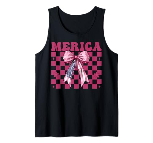 Merica 4. Juli USA Amerikanische Flagge Patriotisches Mädchen Mama Tank Top Merica 4. Juli USA Amerikanische Flagge Patriotisches Mädchen Mama Tank Top von Womens Coquette Bow 4th of July USA Flag Gifts