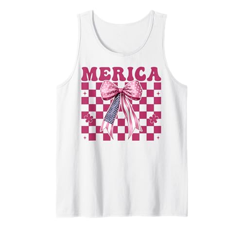 Merica 4. Juli USA Amerikanische Flagge Patriotisches Mädchen Mama Tank Top Merica 4. Juli USA Amerikanische Flagge Patriotisches Mädchen Mama Tank Top von Womens Coquette Bow 4th of July USA Flag Gifts