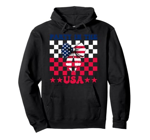 Party In The USA 4. Juli Amerikanische Flagge Patriotisches Mädchen Pullover Hoodie Party In The USA 4. Juli Amerikanische Flagge Patriotisches Mädchen Pullover Hoodie von Womens Coquette Bow 4th of July USA Flag Gifts