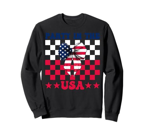 Party In The USA 4. Juli Amerikanische Flagge Patriotisches Mädchen Sweatshirt Party In The USA 4. Juli Amerikanische Flagge Patriotisches Mädchen Sweatshirt von Womens Coquette Bow 4th of July USA Flag Gifts