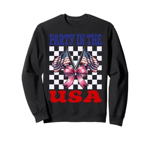 Party In The USA 4. Juli Amerikanische Flagge Patriotisches Mädchen Sweatshirt Party In The USA 4. Juli Amerikanische Flagge Patriotisches Mädchen Sweatshirt von Womens Coquette Bow 4th of July USA Flag Gifts