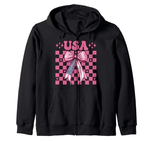 USA 4. Juli Amerikanische Flagge Patriotische Mädchen Mama Kokette Kapuzenjacke USA 4. Juli Amerikanische Flagge Patriotische Mädchen Mama Kokette Kapuzenjacke von Womens Coquette Bow 4th of July USA Flag Gifts