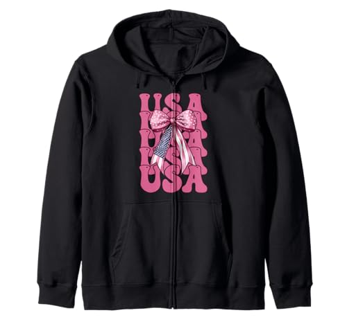 USA 4. Juli Amerikanische Flagge Patriotische Mädchen Mama Kokette Kapuzenjacke USA 4. Juli Amerikanische Flagge Patriotische Mädchen Mama Kokette Kapuzenjacke von Womens Coquette Bow 4th of July USA Flag Gifts