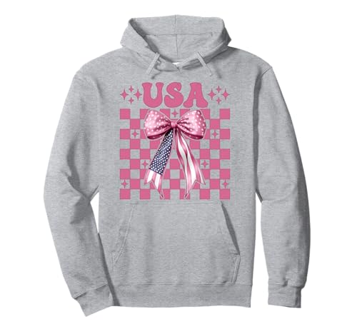 USA 4. Juli Amerikanische Flagge Patriotische Mädchen Mama Kokette Pullover Hoodie USA 4. Juli Amerikanische Flagge Patriotische Mädchen Mama Kokette Pullover Hoodie von Womens Coquette Bow 4th of July USA Flag Gifts