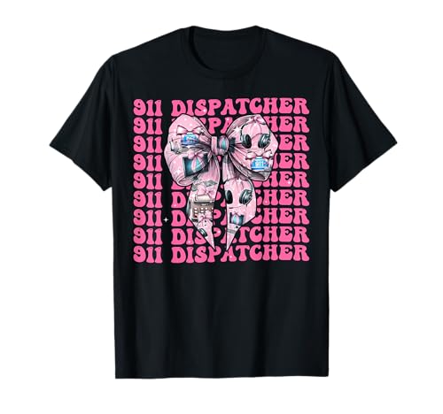 911 Dispatcher Operator Girl Coquette Schleife Rosa Band T-Shirt 911 Dispatcher Operator Girl Coquette Schleife Rosa Band T-Shirt von Womens Coquette Bow 911 Dispatcher Operator Gifts