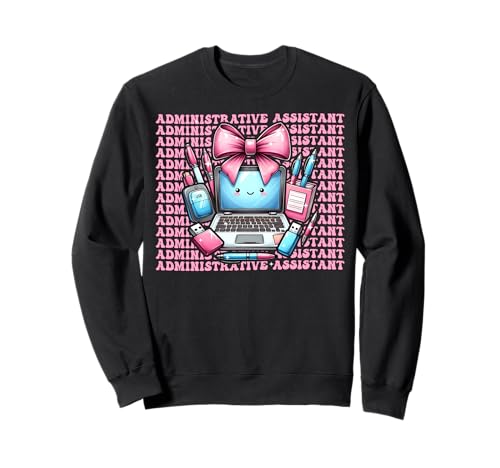 Administrative Assistentin Admin Girl Coquette Bow Pink Sweatshirt Administrative Assistentin Admin Girl Coquette Bow Pink Sweatshirt von Womens Coquette Bow Administrative Assistant Gifts
