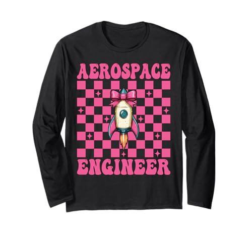 Luft- und Raumfahrtingenieur Ingenieur Aeronautical Rocket Girl Mom Langarmshirt von Womens Coquette Bow Aerospace Engineer Space Gifts
