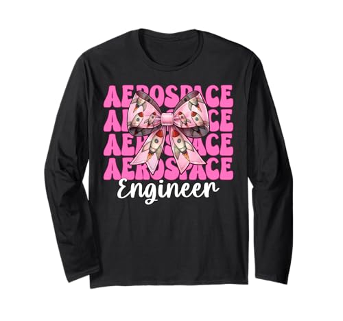 Luft- und Raumfahrtingenieur Ingenieur Aeronautical Rocket Girl Mom Langarmshirt von Womens Coquette Bow Aerospace Engineer Space Gifts