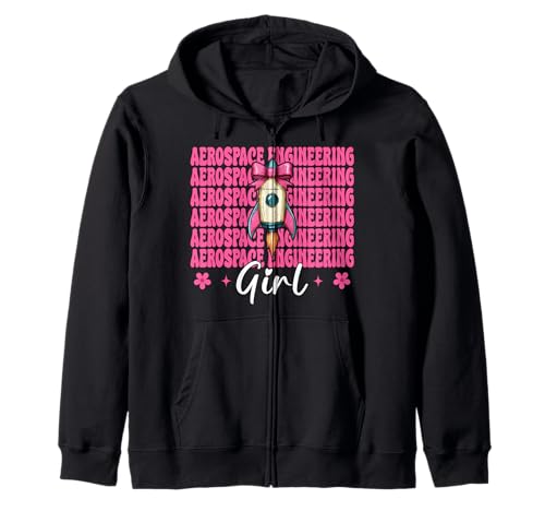 Luft- und Raumfahrttechnik Mädchen Luft- und Raumfahrtingenieur Luftfahrt Kapuzenjacke von Womens Coquette Bow Aerospace Engineer Space Gifts