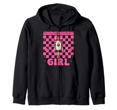 Luft- und Raumfahrttechnik Mädchen Luft- und Raumfahrtingenieur Luftfahrt Kapuzenjacke von Womens Coquette Bow Aerospace Engineer Space Gifts