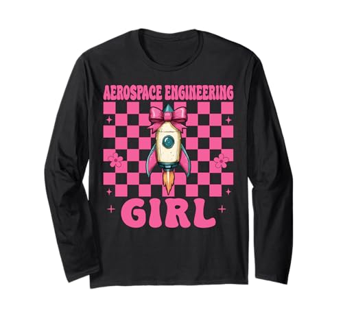 Luft- und Raumfahrttechnik Mädchen Luft- und Raumfahrtingenieur Luftfahrt Langarmshirt von Womens Coquette Bow Aerospace Engineer Space Gifts