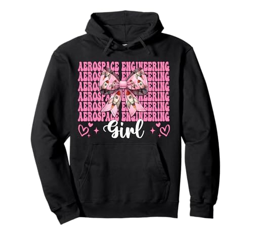 Luft- und Raumfahrttechnik Mädchen Luft- und Raumfahrtingenieur Luftfahrt Pullover Hoodie von Womens Coquette Bow Aerospace Engineer Space Gifts