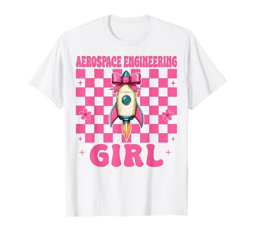 Luft- und Raumfahrttechnik Mädchen Luft- und Raumfahrtingenieur Luftfahrt T-Shirt von Womens Coquette Bow Aerospace Engineer Space Gifts
