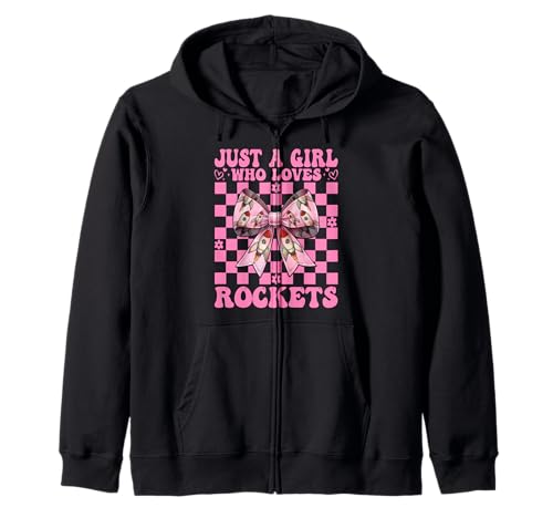 Nur EIN Mädchen, das Raketen liebt Luft- und Raumfahrtingenieur Kapuzenjacke von Womens Coquette Bow Aerospace Engineer Space Gifts