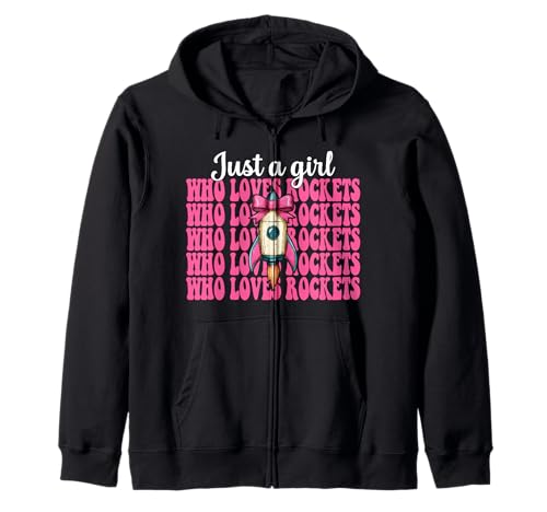 Nur EIN Mädchen, das Raketen liebt Luft- und Raumfahrtingenieur Kapuzenjacke von Womens Coquette Bow Aerospace Engineer Space Gifts