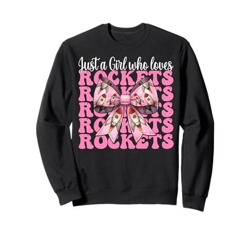 Nur EIN Mädchen, das Raketen liebt Luft- und Raumfahrtingenieur Sweatshirt von Womens Coquette Bow Aerospace Engineer Space Gifts