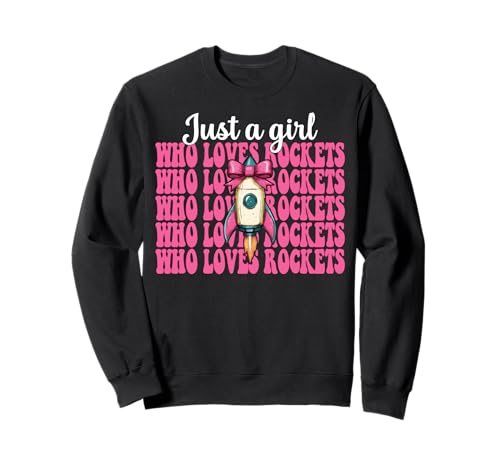 Nur EIN Mädchen, das Raketen liebt Luft- und Raumfahrtingenieur Sweatshirt von Womens Coquette Bow Aerospace Engineer Space Gifts