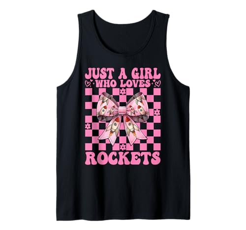 Nur EIN Mädchen, das Raketen liebt Luft- und Raumfahrtingenieur Tank Top von Womens Coquette Bow Aerospace Engineer Space Gifts