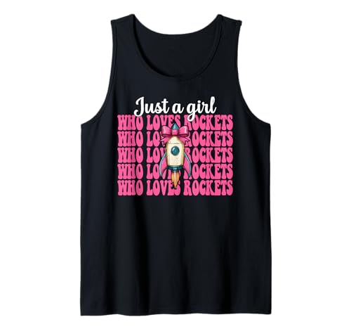 Nur EIN Mädchen, das Raketen liebt Luft- und Raumfahrtingenieur Tank Top von Womens Coquette Bow Aerospace Engineer Space Gifts