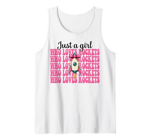 Nur EIN Mädchen, das Raketen liebt Luft- und Raumfahrtingenieur Tank Top von Womens Coquette Bow Aerospace Engineer Space Gifts