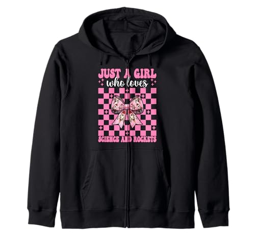 Nur EIN Mädchen, das Wissenschaft und Raketen liebt Luft- und Raumfahrtingenieur Kapuzenjacke von Womens Coquette Bow Aerospace Engineer Space Gifts