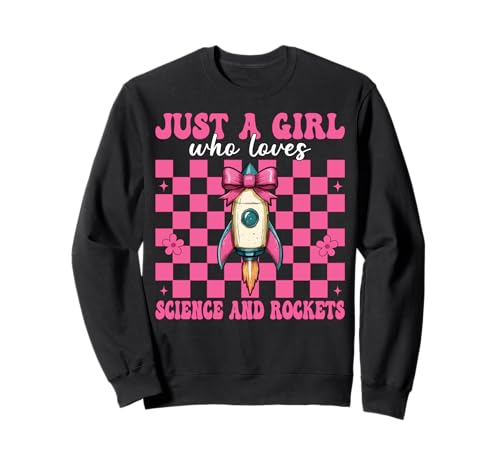 Nur EIN Mädchen, das Wissenschaft und Raketen liebt Luft- und Raumfahrtingenieur Sweatshirt von Womens Coquette Bow Aerospace Engineer Space Gifts