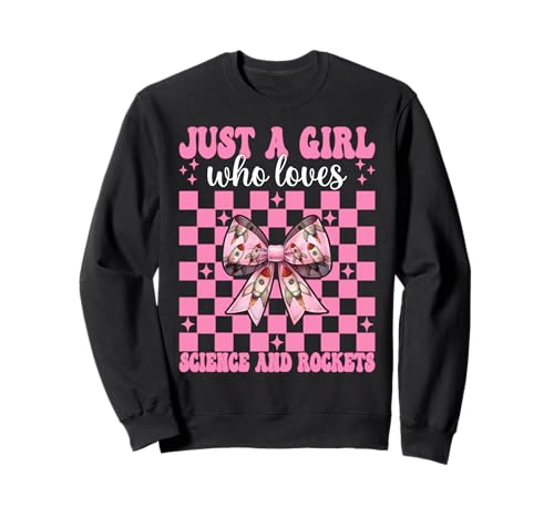 Nur EIN Mädchen, das Wissenschaft und Raketen liebt Luft- und Raumfahrtingenieur Sweatshirt von Womens Coquette Bow Aerospace Engineer Space Gifts
