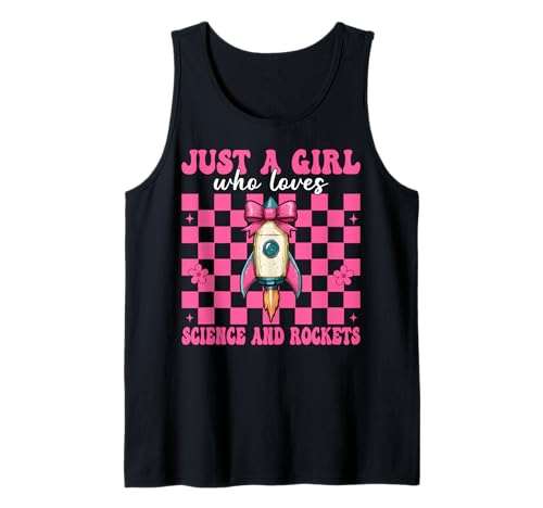 Nur EIN Mädchen, das Wissenschaft und Raketen liebt Luft- und Raumfahrtingenieur Tank Top von Womens Coquette Bow Aerospace Engineer Space Gifts