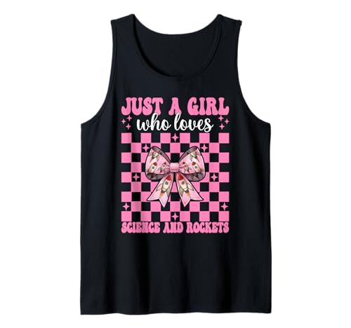 Nur EIN Mädchen, das Wissenschaft und Raketen liebt Luft- und Raumfahrtingenieur Tank Top von Womens Coquette Bow Aerospace Engineer Space Gifts