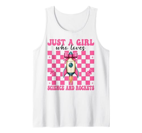 Nur EIN Mädchen, das Wissenschaft und Raketen liebt Luft- und Raumfahrtingenieur Tank Top von Womens Coquette Bow Aerospace Engineer Space Gifts