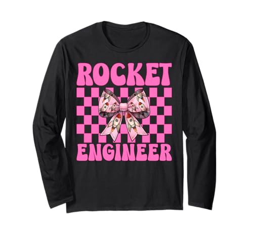 Raketeningenieur Luft- und Raumfahrtingenieur Ingenieurmädchen Mama Langarmshirt von Womens Coquette Bow Aerospace Engineer Space Gifts
