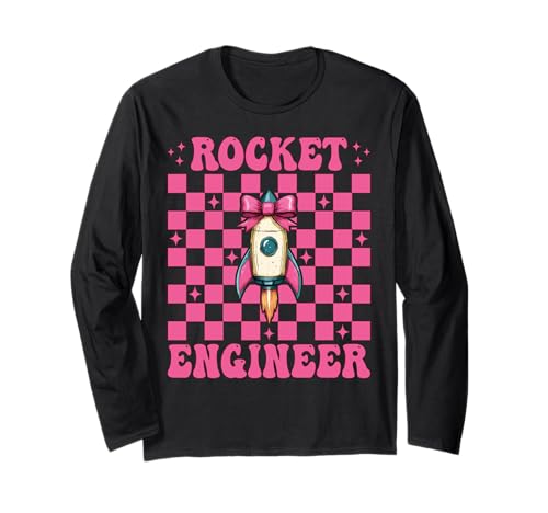 Raketeningenieur Luft- und Raumfahrtingenieur Ingenieurmädchen Mama Langarmshirt von Womens Coquette Bow Aerospace Engineer Space Gifts