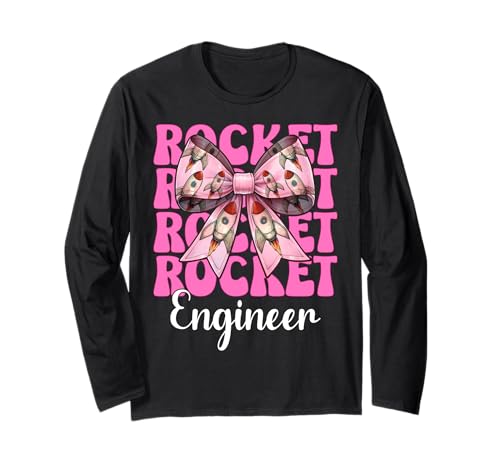 Raketeningenieur Luft- und Raumfahrtingenieur Ingenieurmädchen Mama Langarmshirt von Womens Coquette Bow Aerospace Engineer Space Gifts