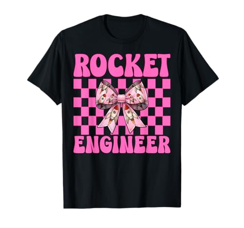 Raketeningenieur Luft- und Raumfahrtingenieur Ingenieurmädchen Mama T-Shirt von Womens Coquette Bow Aerospace Engineer Space Gifts