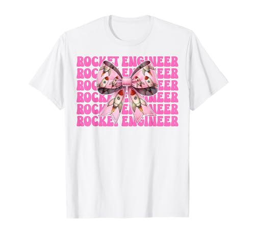 Raketeningenieur Luft- und Raumfahrtingenieur Ingenieurmädchen Mama T-Shirt von Womens Coquette Bow Aerospace Engineer Space Gifts