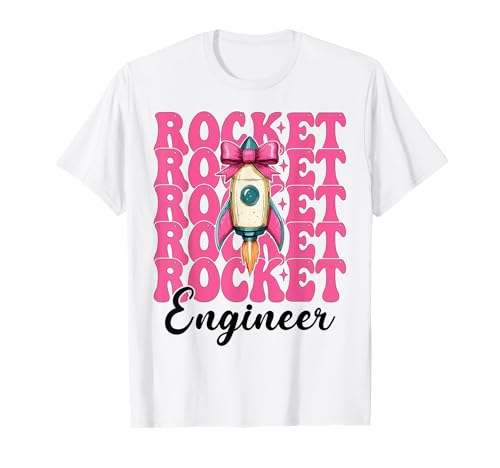 Raketeningenieur Luft- und Raumfahrtingenieur Ingenieurmädchen Mama T-Shirt von Womens Coquette Bow Aerospace Engineer Space Gifts