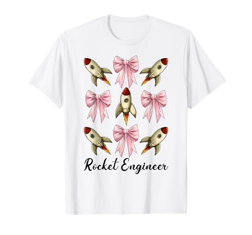 Raketeningenieur Luft- und Raumfahrtingenieur Ingenieurmädchen Mama T-Shirt von Womens Coquette Bow Aerospace Engineer Space Gifts