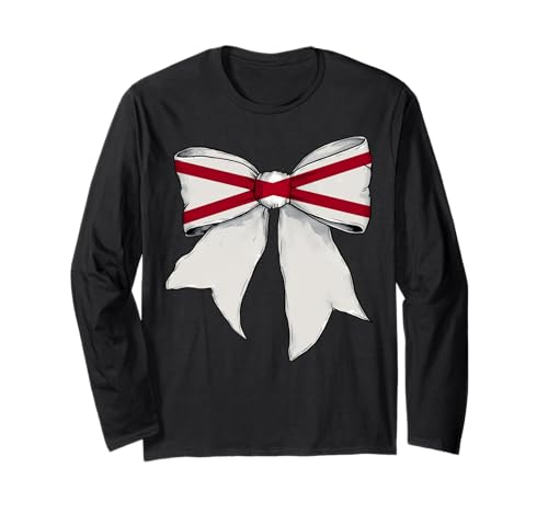 Kokettenschleifenband mit der Flagge des Bundesstaates Alabama für Mädchen Langarmshirt Kokettenschleifenband mit der Flagge des Bundesstaates Alabama für Mädchen Langarmshirt von Womens Coquette Bow Alabama Heritage Flag Gifts