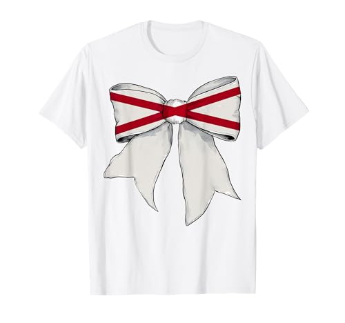 Kokettenschleifenband mit der Flagge des Bundesstaates Alabama für Mädchen T-Shirt Kokettenschleifenband mit der Flagge des Bundesstaates Alabama für Mädchen T-Shirt von Womens Coquette Bow Alabama Heritage Flag Gifts