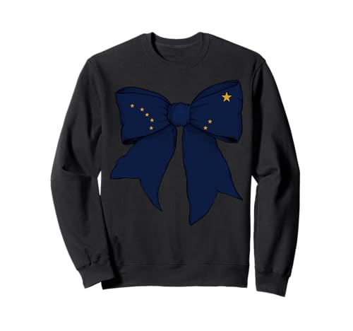 Kokettenschleifenband für Mädchen, Flagge des Bundesstaates Alaska Sweatshirt von Womens Coquette Bow Alaska Heritage Flag Gifts