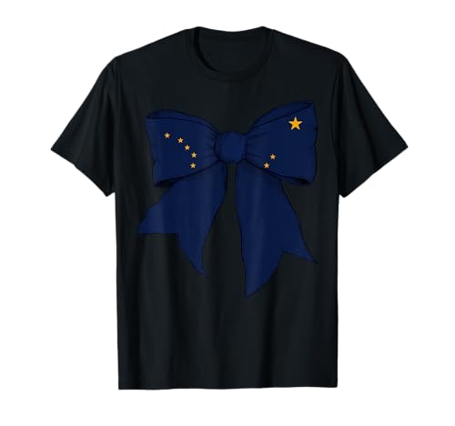 Kokettenschleifenband für Mädchen, Flagge des Bundesstaates Alaska T-Shirt Kokettenschleifenband für Mädchen, Flagge des Bundesstaates Alaska T-Shirt von Womens Coquette Bow Alaska Heritage Flag Gifts
