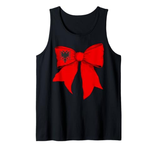 Albanien Albanien Stolz Flagge Mädchen Kokette Schleife Band Tank Top Albanien Albanien Stolz Flagge Mädchen Kokette Schleife Band Tank Top von Womens Coquette Bow Albania Heritage Flag Gifts