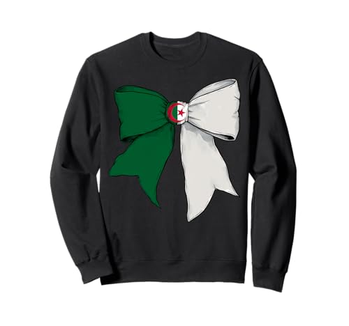 Algerien Algerien Pride Flagge Mädchen Kokette Schleife Band Sweatshirt von Womens Coquette Bow Algeria Heritage Flag Gifts