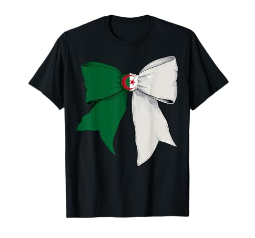 Algerien Algerien Pride Flagge Mädchen Kokette Schleife Band T-Shirt Algerien Algerien Pride Flagge Mädchen Kokette Schleife Band T-Shirt von Womens Coquette Bow Algeria Heritage Flag Gifts
