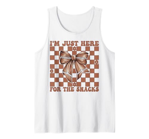 American Football Girl Mama Ich Bin nur wegen der Snacks Hier Tank Top von Womens Coquette Bow American Football Player Gifts