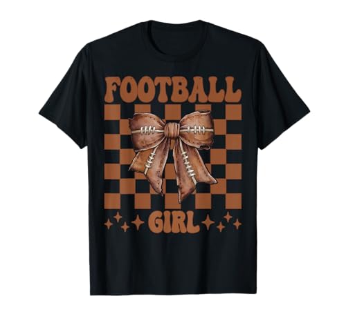 Football-Mädchen American Football-Mädchen Coquette T-Shirt Football-Mädchen American Football-Mädchen Coquette T-Shirt von Womens Coquette Bow American Football Player Gifts
