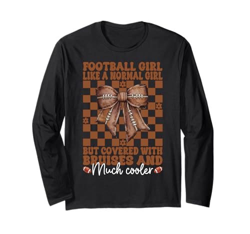 Football-Mädchen wie EIN normales Mädchen American Football Langarmshirt von Womens Coquette Bow American Football Player Gifts