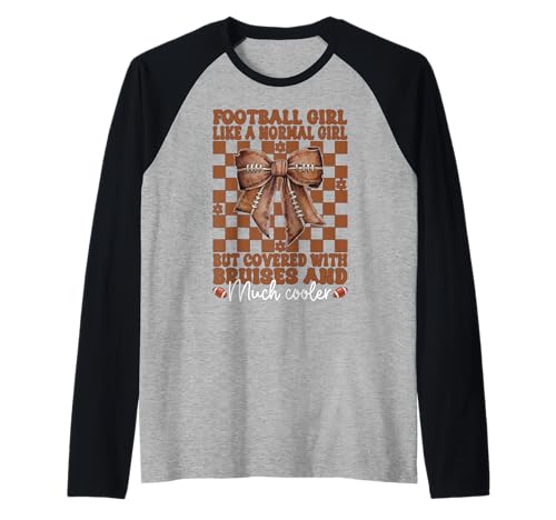 Football-Mädchen wie EIN normales Mädchen American Football Raglan von Womens Coquette Bow American Football Player Gifts
